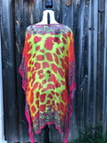 MAJESTIC RED LEOPARD, Short Kaftan — DISCOUNT —35% off & FREE shipping in Australia